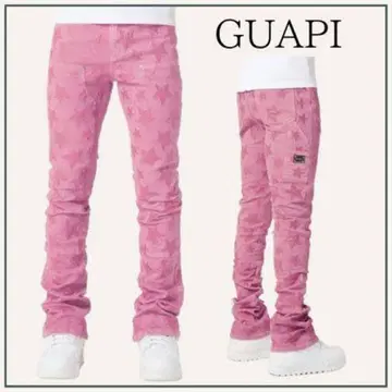 GUAPI 핑크 별 패턴 청바지 신상품 택 포함