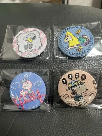 PEANUTS 스누피 자수 캔뱃지 우드스탁