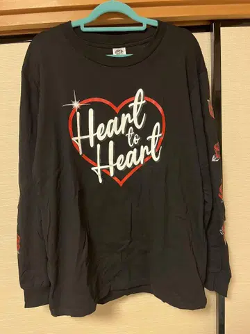 ATSUSHI Heart to Heart 롱 슬리브 T(블랙) L 사이즈