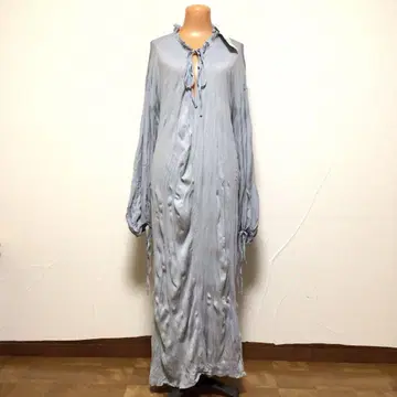 새상품 자라 크링클 드레이프 롱 원피스 네스트로브 파랑 S