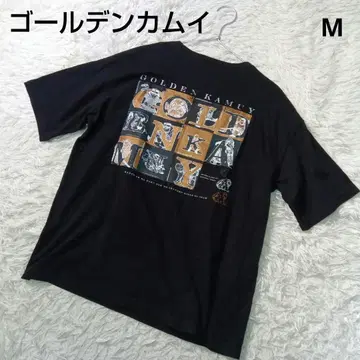 골든 카무이 전 티셔츠 그래픽 백 프린트 블랙 애니메이션 [M]