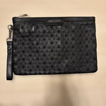 JIMMY CHOO 블랙 가죽 클러치백
