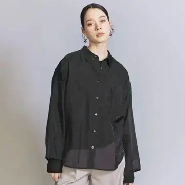 BEAUTY &YOUTH 샴브레이 오간자 셔츠