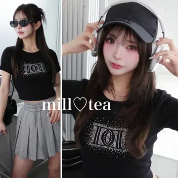 택 포함 새상품 다리치 샤이니 DD 로고 컴팩트 티셔츠 블랙