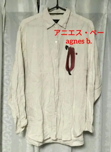 에네스베 agnes b. 블랙 택 린넨 셔츠 블라우스 튜닉 린넨