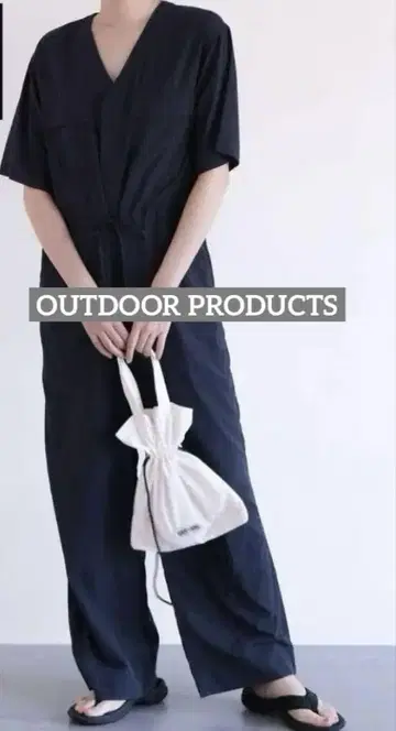 OUTDOOR PRODUCTS 더블 포켓 V넥 올인원 네이비