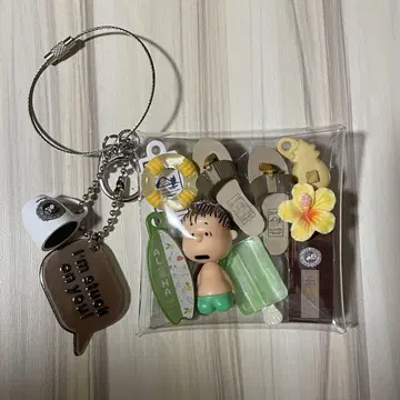 가챠 파우치 바다 비치 계열 PEANUTS 하와이 기념품 브라운 계열