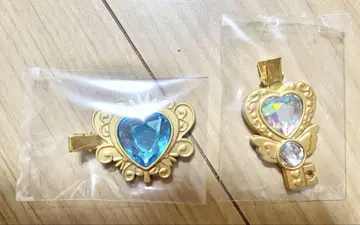 세본스타 앞머리 클립 엔젤 키 더블 보석 레이스 하트 세트