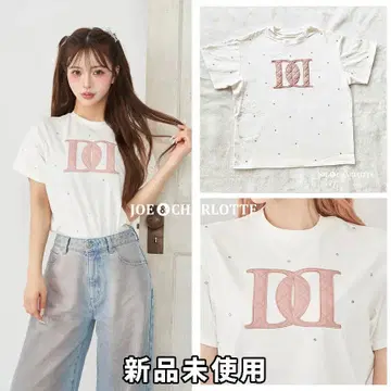 다리치 darich 퀼팅 아플리케 비쥬 티셔츠 화이트