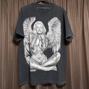 00s 마릴린 몬로 패러디 티셔츠 Black L size