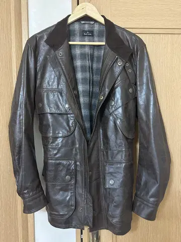 폴스미스/카 코트/다크 브라운 램 가죽/Paul Smith/새상품급