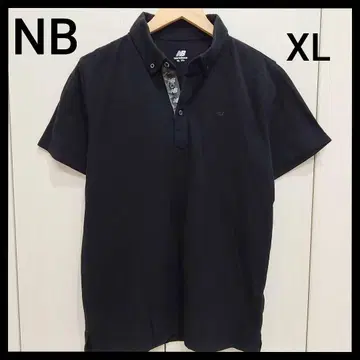 뉴발란스 사슴 무늬 반팔 피케 셔츠 블랙 XL