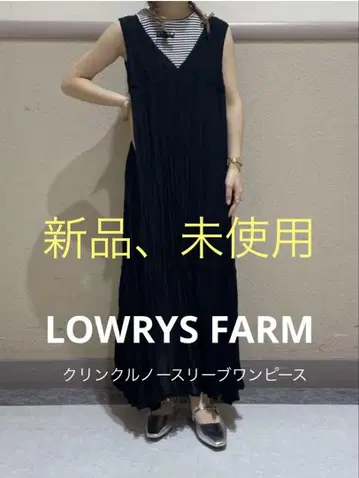 LOWRYS FARM 크링클 슬리브리스 원피스 블랙 프리 사이즈