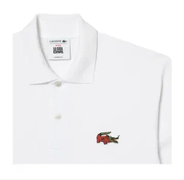 미사용 새상품 LACOSTE LA CASA DE PAPEL 피케 셔츠