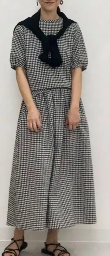 유니클로 시어서커 블라우스 + 스커트 셋업 지유 자라 H&M
