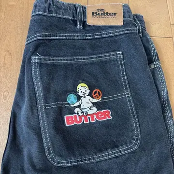 Butter Worldwide Inc. 다크 데님 와이드 팬츠