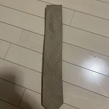 베이지 도트 무늬 넥타이 핸드메이드