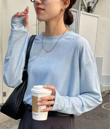 DISCOAT 디스코트 [WEB 한정판] 나시 시어 심플 T 색스 블루