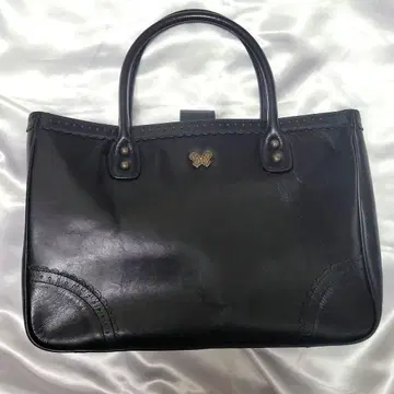 ANNA SUI 버터플라이 가죽 토트 백 블랙