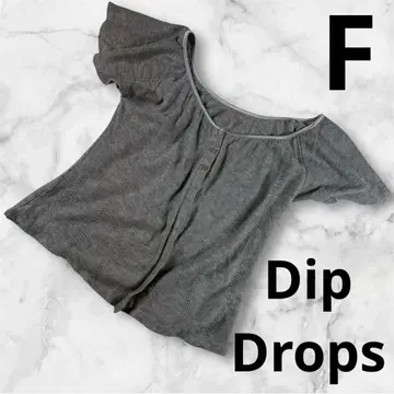 'Dip Drops' 여성용 오프숄더 반팔 가디건 그레이 F