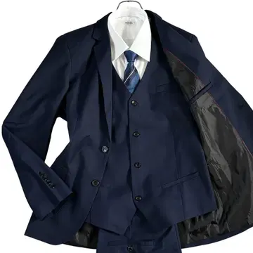 3피스 수트 셋업 빅 사이즈 네이비 2XL 쓰리피스