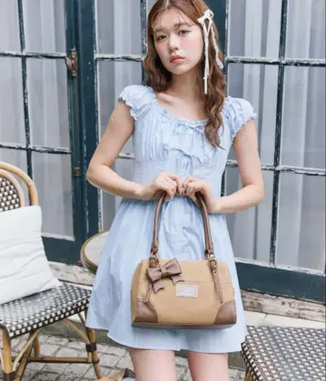 Olive des Olive 리본 미니 원피스 색스 블루