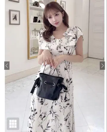 GRL 꽃무늬 숄더 원피스 [pm585]
