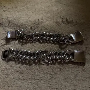 두께 2.5cm 실버 스테인리스 스틸 체인 팔찌