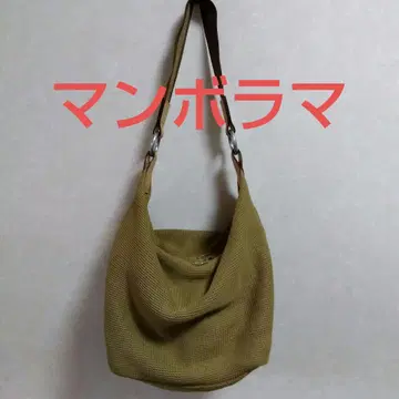 만보라마 카키 메쉬 숄더백