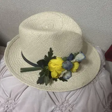 미사 하라다 꽃 장식 파나마 모자
