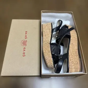 cava cava(사바사바) 프린지 샌들 블랙 콤비
