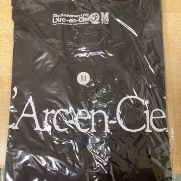 L'Arc~en~Ciel 티셔츠 25th 블랙 LIVE 초기 로고 한정판
