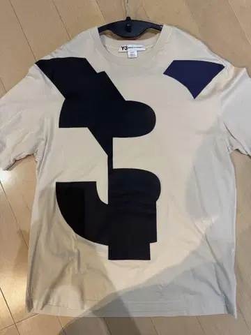 Y-3 베이지 로고 티셔츠
