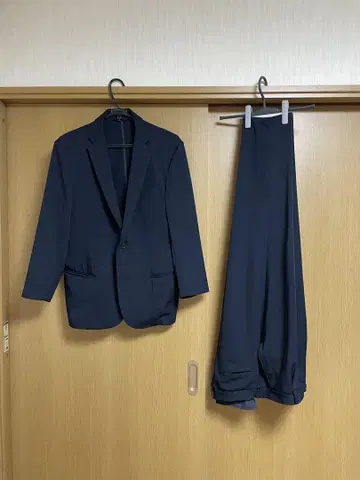 네이비 싱글 브레스트 수트 세트