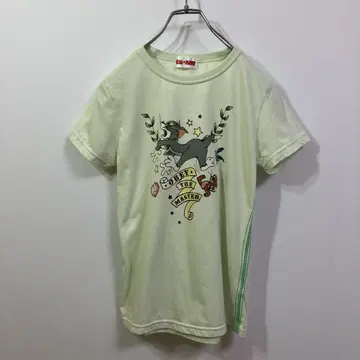 TOM and JERRY 캐릭터 반팔 크루넥 티셔츠 구제 의류
