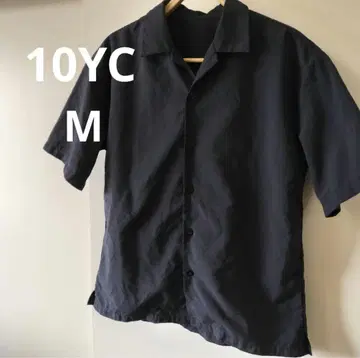 10YC 남성용 반팔 셔츠 오픈 카라 셔츠 M