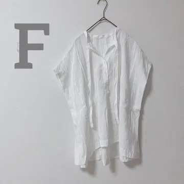 ACUTA/아쿠타 블라우스 드레이프감 셔츠 화이트 흰색 F 리본 타이