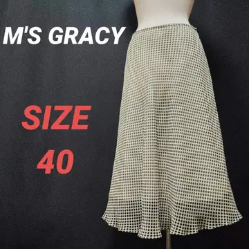 M'S GRACY 엠즈 그레이시 플레어 롱 스커트 도트 무늬 40