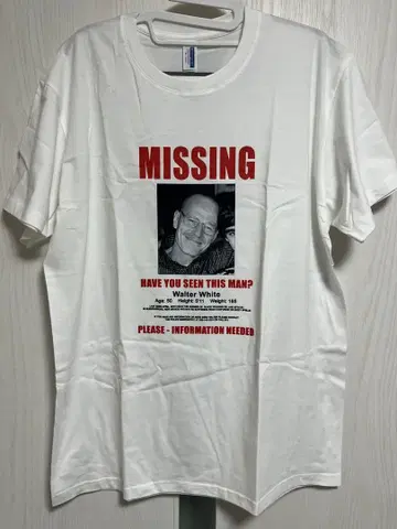 브레이킹 배드 Breaking Bad MISSING 티셔츠 XL
