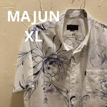 MAJUN 마준 카리유시 의류 알로하 셔츠 X-LARGE 꽃무늬