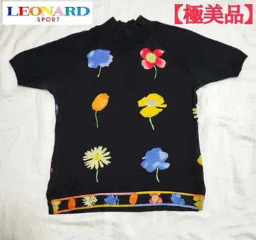 컨디션 최상] LEONARD (레오나르) 꽃무늬 디자인 하이넥 티셔츠
