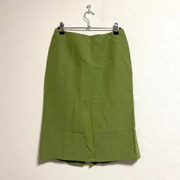 설문조사 여성용 미니 스커트 플레어 린넨 혼방 일본제 그린 S