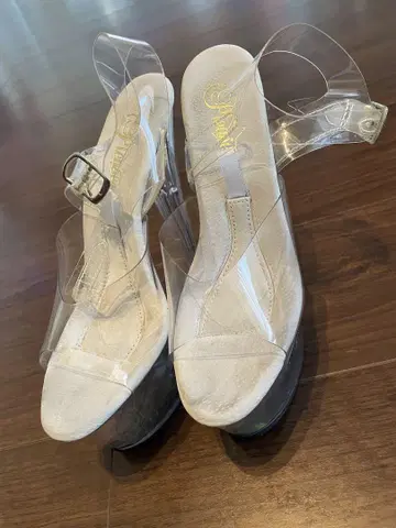 프리저 클리어 어퍼 백 스트랩 샌들 23cm
