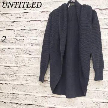 R4092/언타이틀 [2] 긴팔 니트 가디건 코튼 혼방 네이비