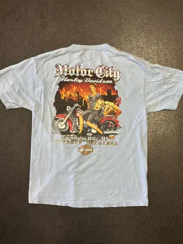 HARLEY DAVIDSON 티셔츠 스카이블루 사이즈 L