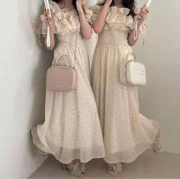 택 포함 웹 한정판 마제스틱 레곤 밀푀유 프릴 코르셋 원피스