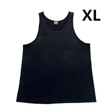 80s 90s USA제 프룻 오브 더 룸 탱크탑 XL 블랙 무지