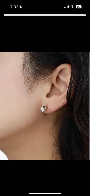 e.m. 지르코니아 한쪽 귀걸이 및 펄 캐치