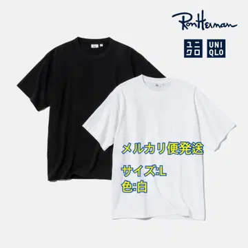 L 화이트 유니클로 uniqlo 론 헤르만 ronherman 티셔츠