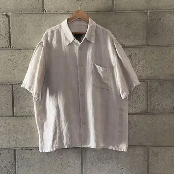 새상품급 90년대 00년대 리넨 박스 셔츠 얇은 체크 고급